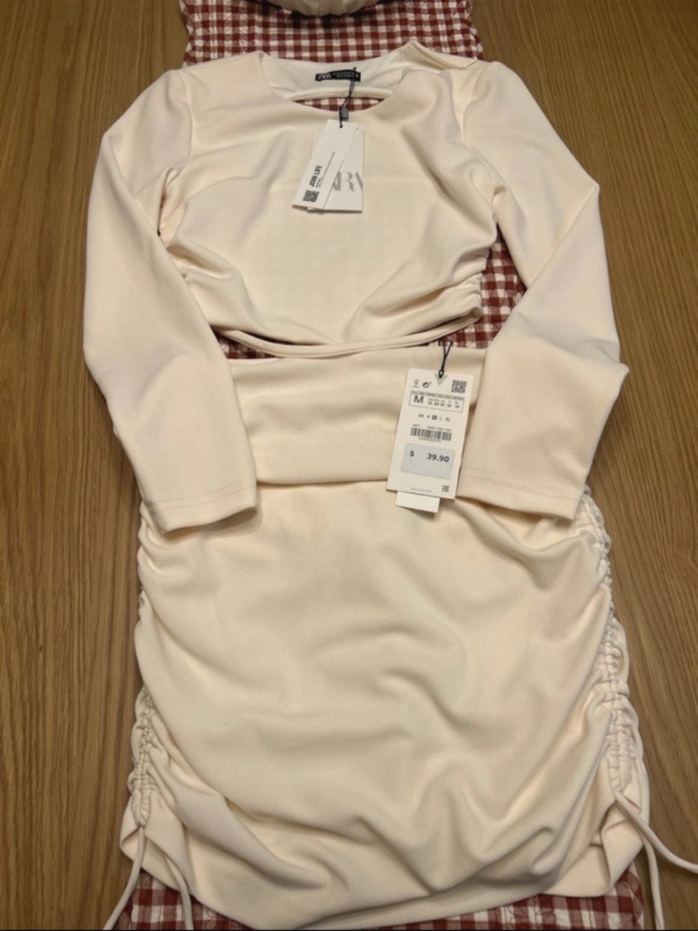Zara two piece Ivory set NWT size medium
